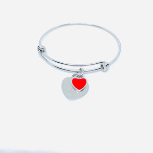Double heart bracelet (red)