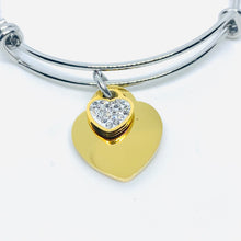 Double heart bracelet (gold)
