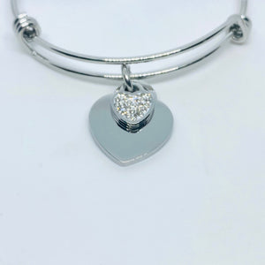 Double heart bracelet (silver)