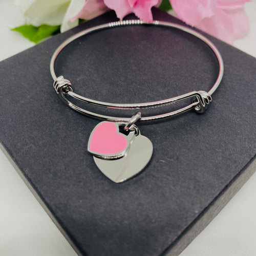 Double heart bracelet (pink)