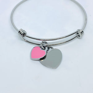 Double heart bracelet (pink)