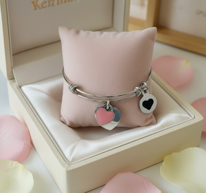 Double heart bracelet (pink)