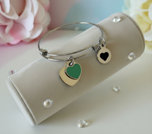 Double heart bracelet (green)