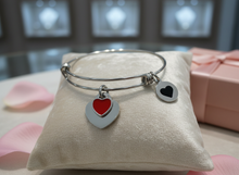Double heart bracelet (red)