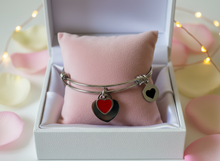 Double heart bracelet (red)