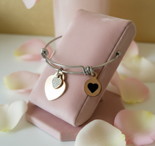 Double heart bracelet (rose gold)