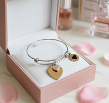 Double heart bracelet (rose gold)