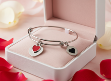 Double heart bracelet (red)